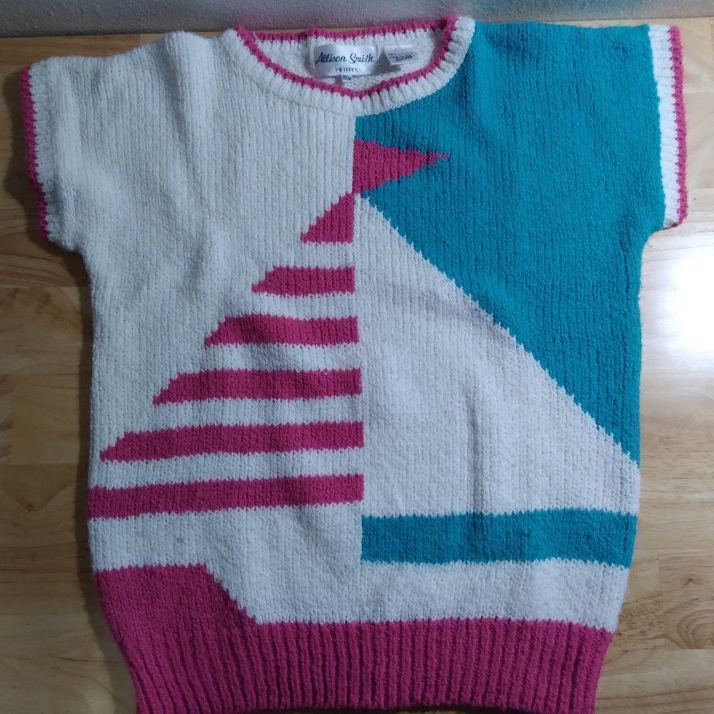 VTG Allison Smith Color Block Sailboat Sweater - Picture 2 of 6